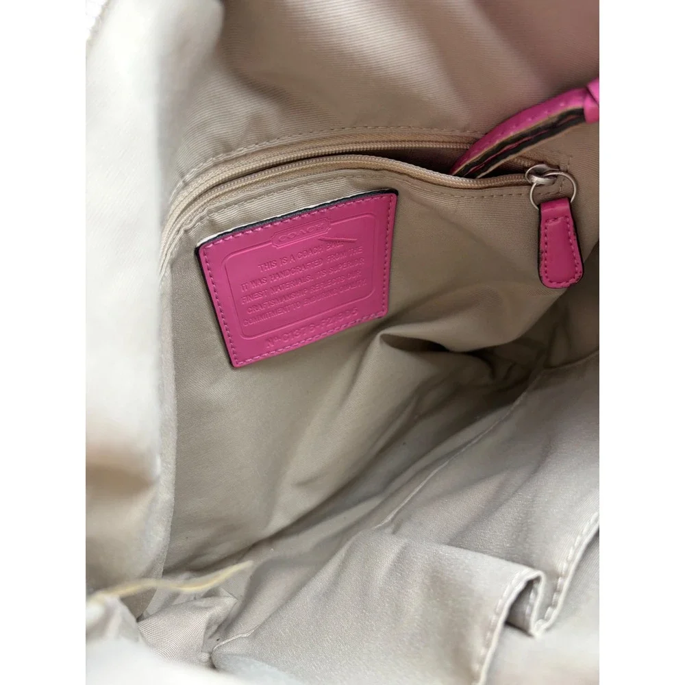 Coach Vintage Y2K Signature Stripe Swingpack Pink Monogram Canvas Crossbody Bag